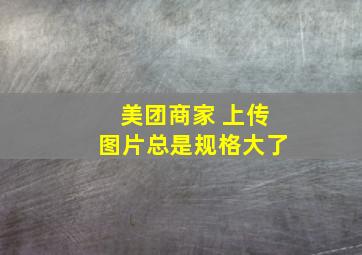 美团商家 上传图片总是规格大了